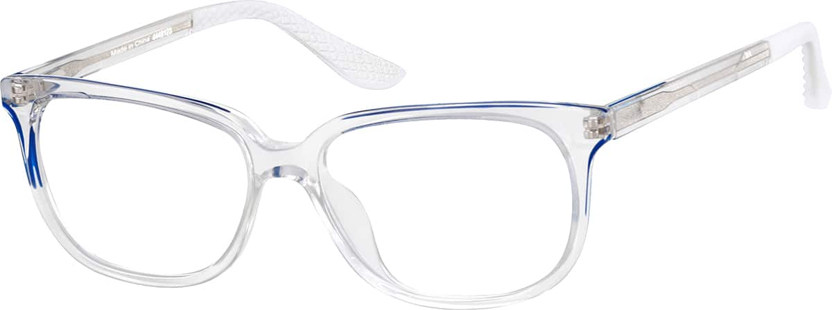 Angle view of Kids' Rectangle Glasses 4448123 in Clear