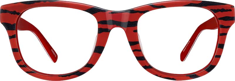 Red Tiger Square Glasses
