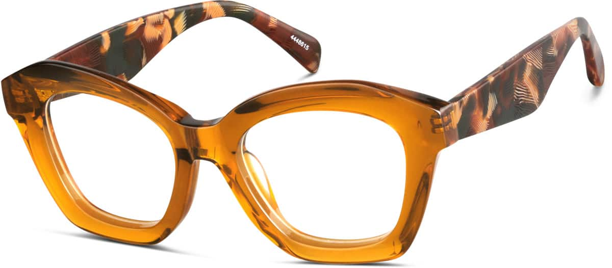 Angle view of Square Glasses 4448615 in Amber