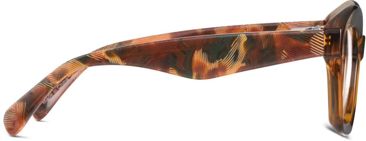 Side view of Square Glasses 4448615 in Amber