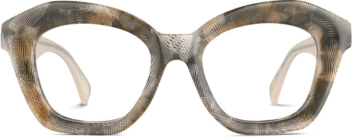 Front view of Square Glasses 4448639 in Blush Pattern