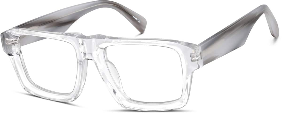 Angle view of Square Glasses 4448723 in Clear