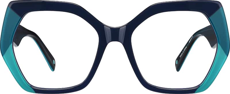 Navy Geometric Glasses
