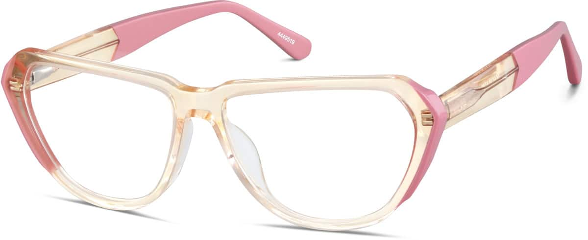 Angle view of Geometric Glasses 4449519 in Pink