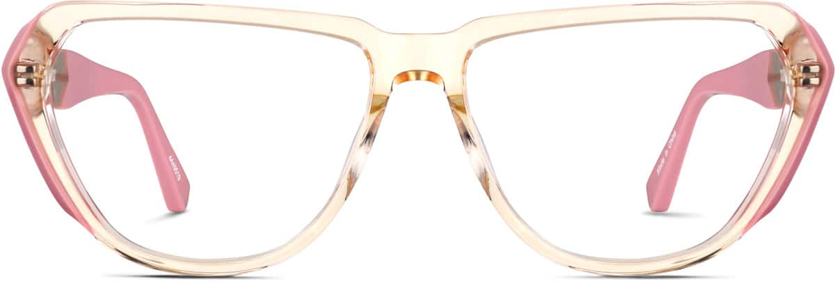 Front view of Geometric Glasses 4449519 in Pink