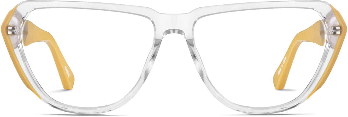 Front view of Geometric Glasses 4449522 in Yellow