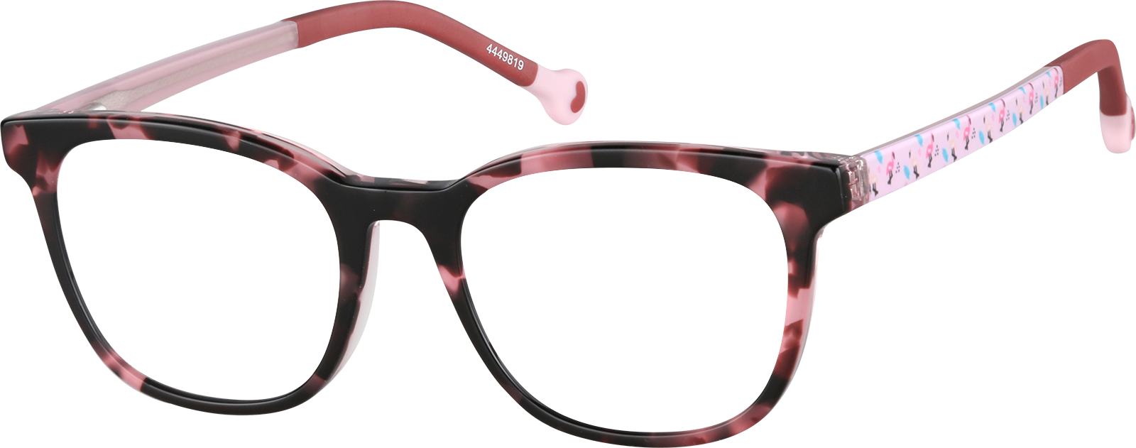 PINK☆ Pink Tortoiseshell Kid's Square Glasses #4449819 | Zenni Optical