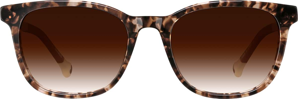 Kids Sunglasses - Rectangular Frames, Tortoise / Animal Print (Click for More Options) Black/Charcoal Tortoise Rectangle