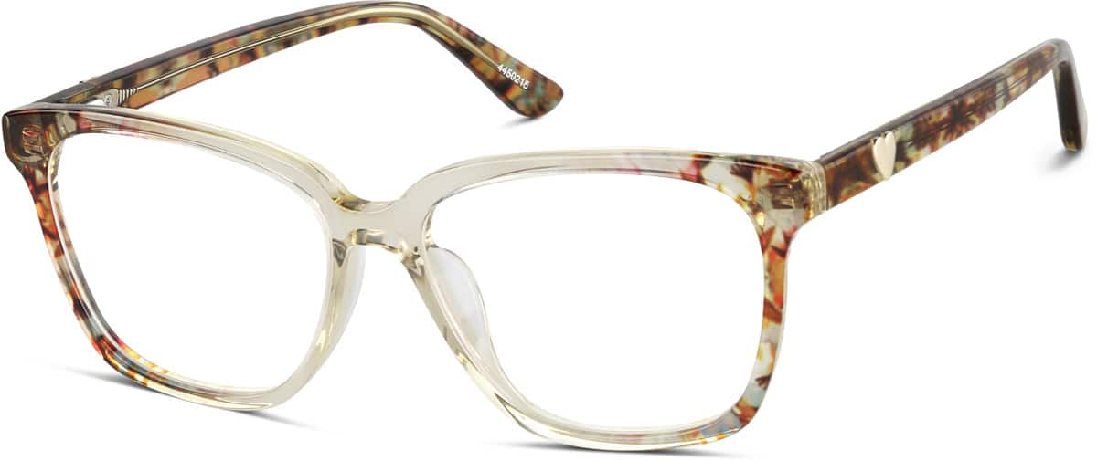 Angle view of Square Glasses 4450215 in Beige