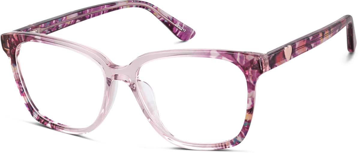 Angle view of Square Glasses 4450217 in Pink