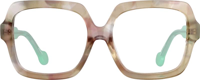 Beige Kids' Square Glasses