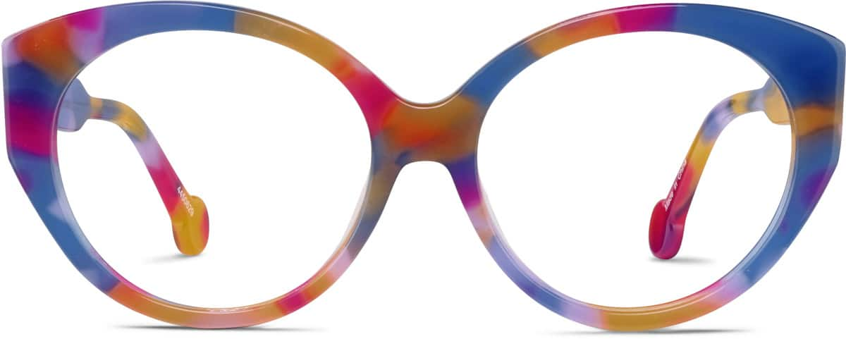 Front view of Kids' Oval Glasses  4450629 in Tropical