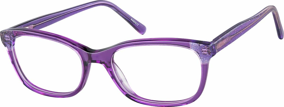 Angle view of Rectangle Glasses 4450817 in Purple