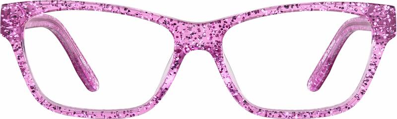 Pink Glitter Kids' Rectangle Glasses