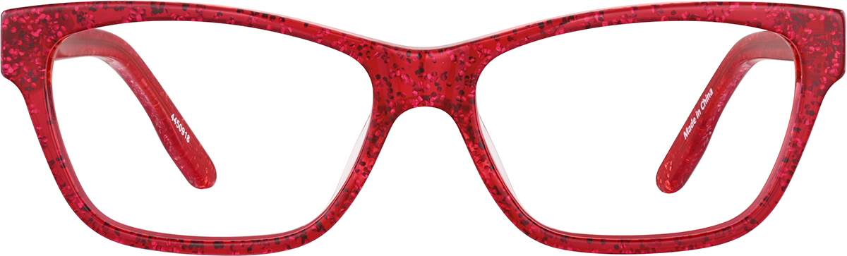 Red Glitter Kids' Cat-Eye Glasses