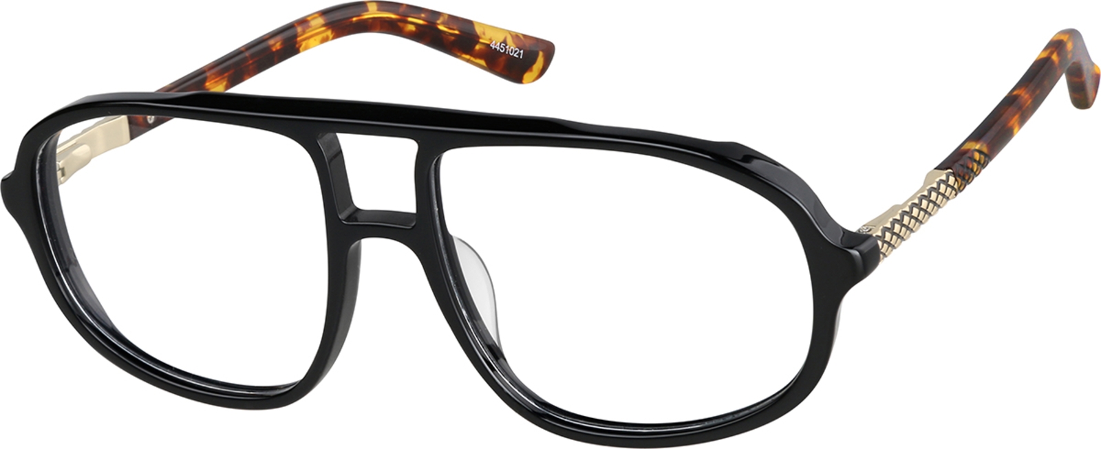 Zenni Men's Oversized Aviator Prescription Glasses Black Plastic Full Rim Frame