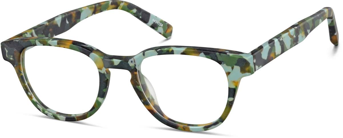 Angle view of Kids' Square Glasses 4451124 in Camouflage