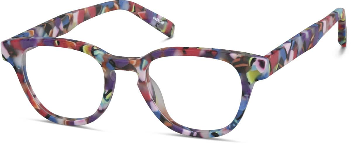 Angle view of Kids' Square Glasses 4451129 in Kaleidoscope