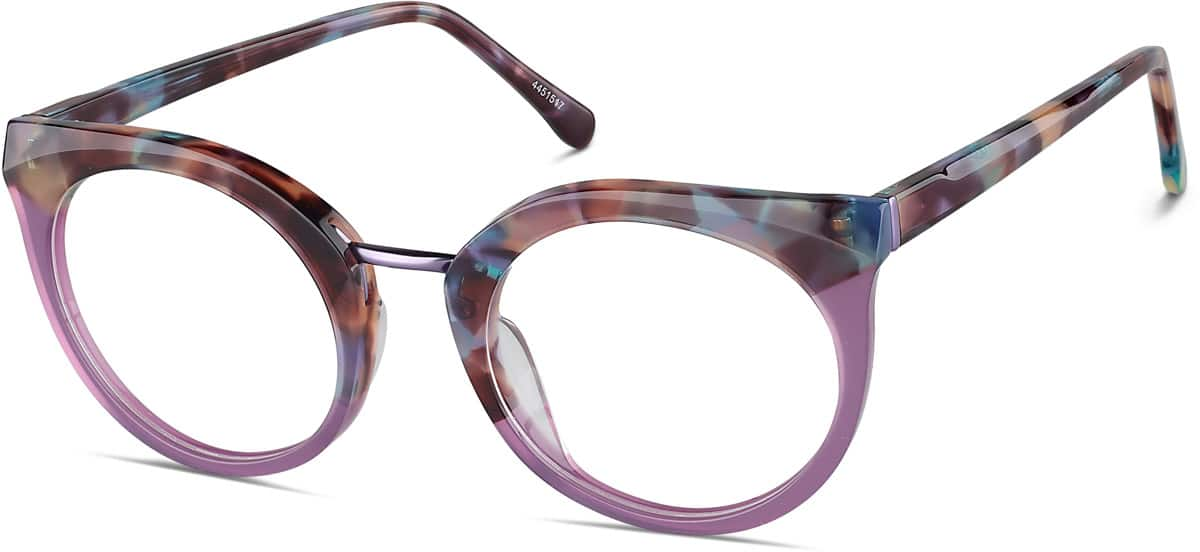 Angle view of Round Glasses 4451517 in Purple