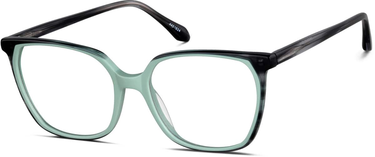 Angle view of Square Glasses 4451624 in Green