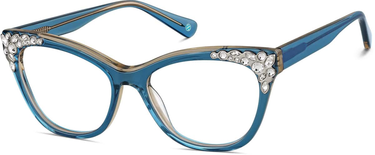 Angle view of Cat-Eye Glasses 4451716 in Blue