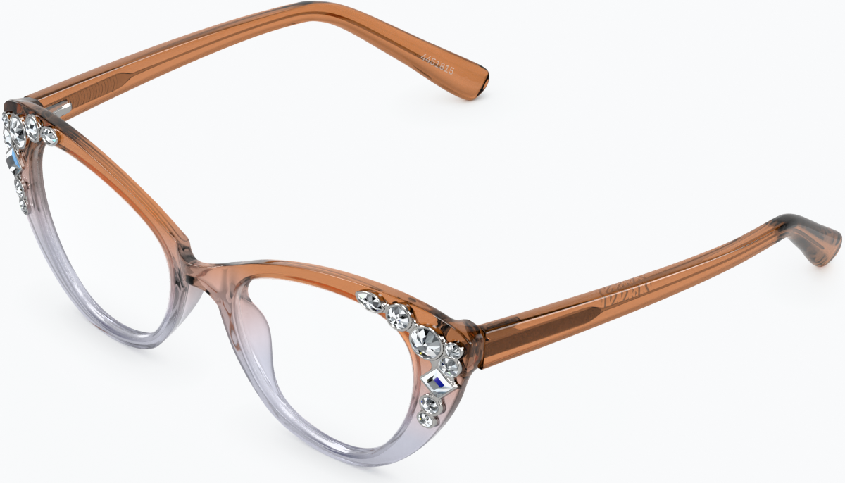 Angle view of Cat-Eye Glasses 4451815 in Brown Topaz thumbnail