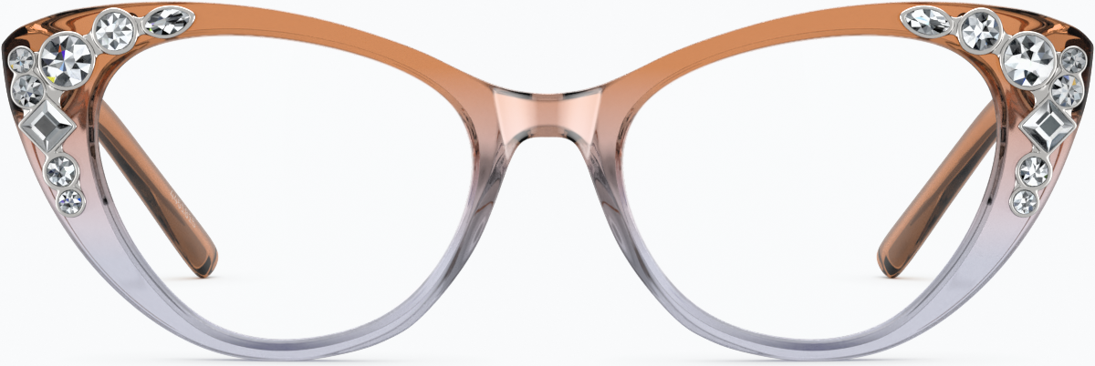 Front view of Cat-Eye Glasses 4451815 in Brown Topaz thumbnail