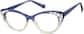 Angle view of Cat-Eye Glasses 4451816 in Blue/Clear thumbnail