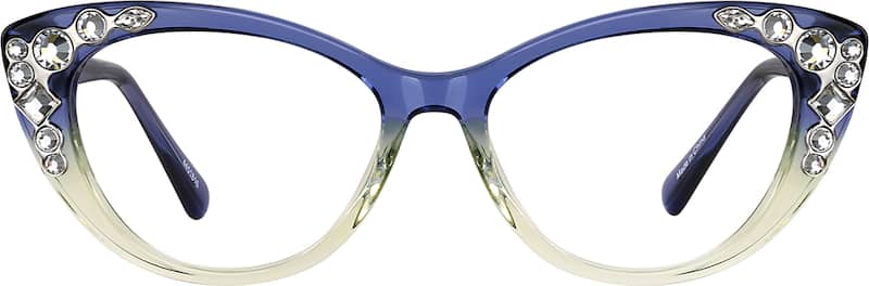 Blue/Clear Cat-Eye Glasses