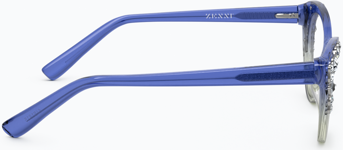 Side view of Cat-Eye Glasses 4451816 in Blue/Clear thumbnail