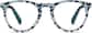 Front view of Kids' Round Glasses 4451916 in Blue Cheetah thumbnail