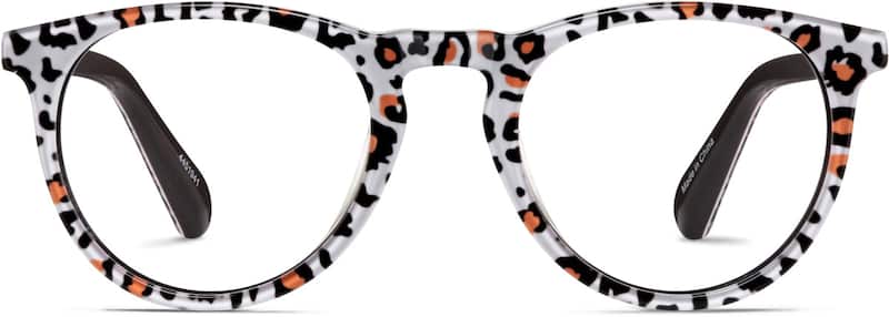 White Cheetah Kids' Round Glasses
