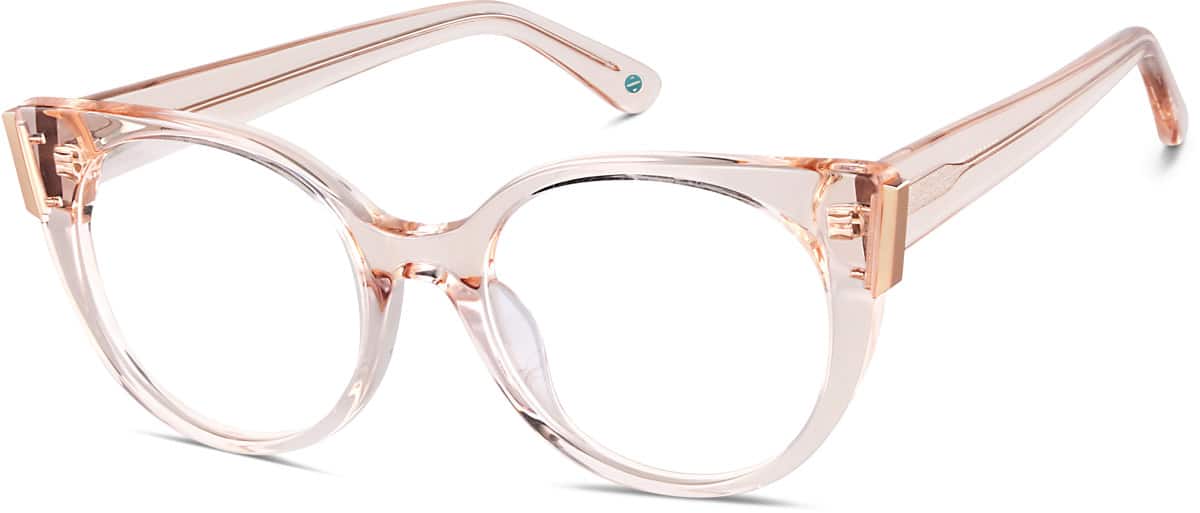 Angle view of Round Glasses 4452123 in Pink