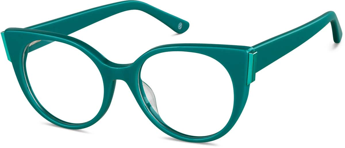 Angle view of Round Glasses 4452124 in Teal