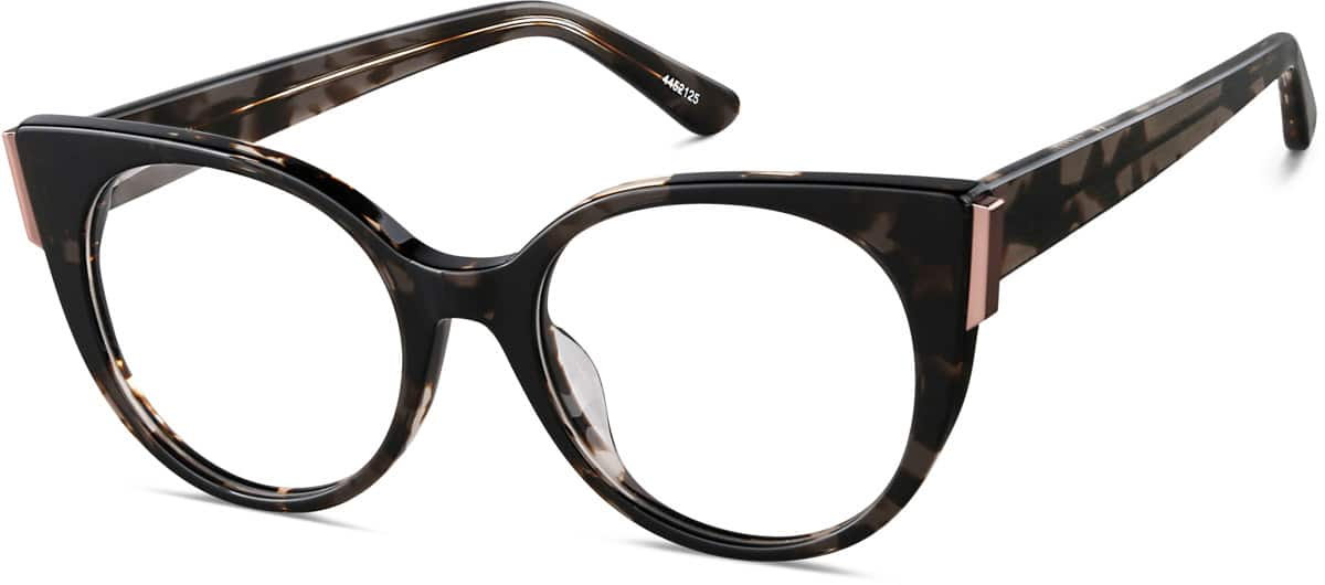 Angle view of Round Glasses 4452125 in Tortoiseshell