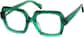 Angle view of Good To Be Square Glasses 4452924 in Emerald thumbnail
