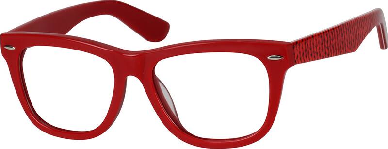 Angle view of Square Glasses 445318 in Red