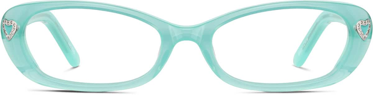 Front view of Kids' Oval Glasses 4453816 in Seafoam