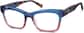 Angle view of Square Glasses 4454016 in Blue thumbnail