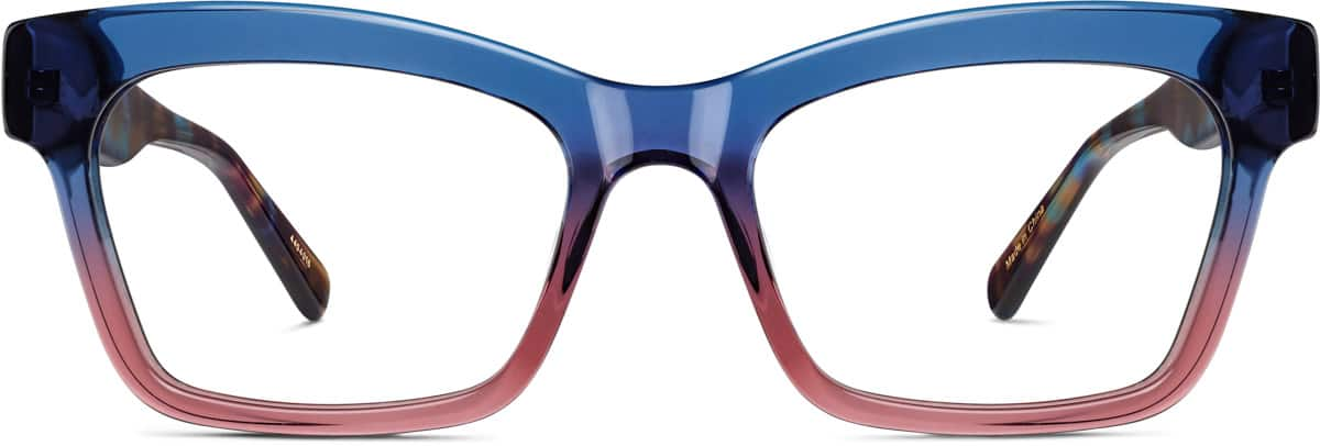 Front view of Rectangle Glasses 4454016 in Blue