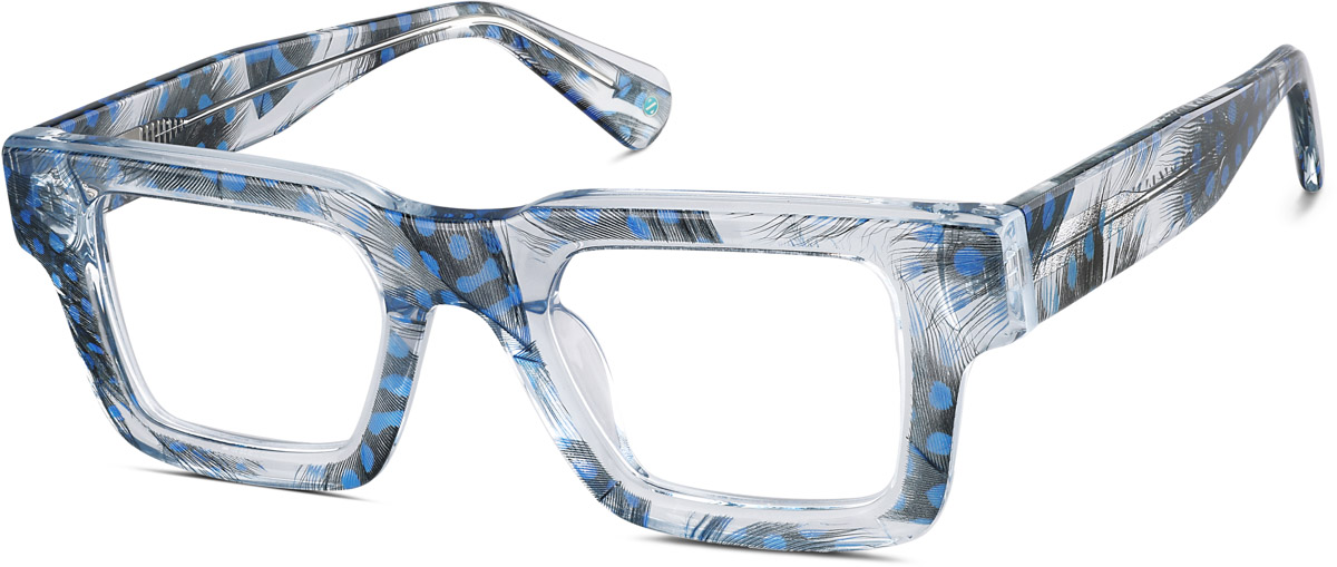 Zenni Rectangle Prescription Glasses Blue Plastic Full Rim Frame