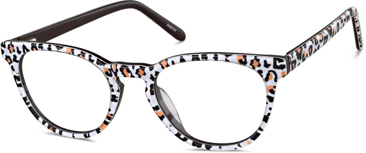 Angle view of Round Glasses 4454741 in Leopard