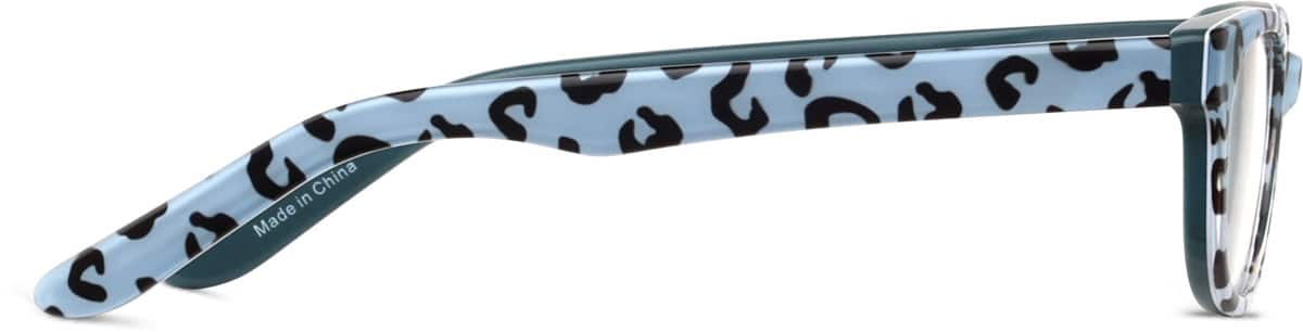 Side view of Kids' Oval Glasses 4454816 in Blue Leopard