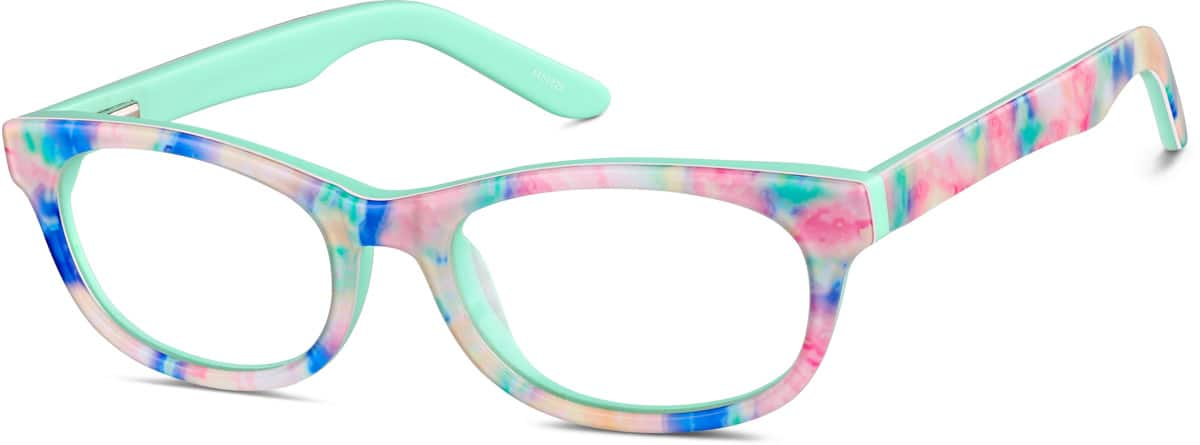 Angle view of Kids' Oval Glasses 4454829 in Rainbow