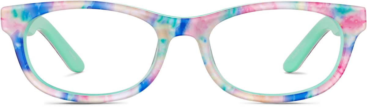 Zenni Girls Oval Prescription Glasses Plastic Full Rim Frame, Custom Engraving, Blokz Blue Light Glasses, 4454829