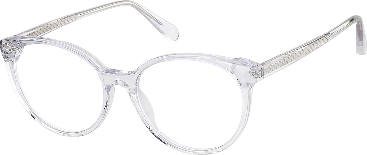 Angle view of Round Glasses 4454923 in Translucent