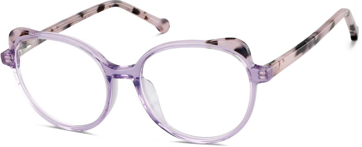 Angle view of Kids' Round Glasses 4455417 in Purple