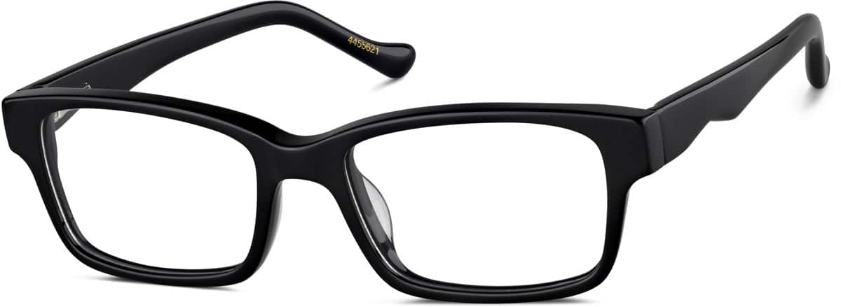 Angle view of Kids' Rectangle Glasses 4455621 in Black