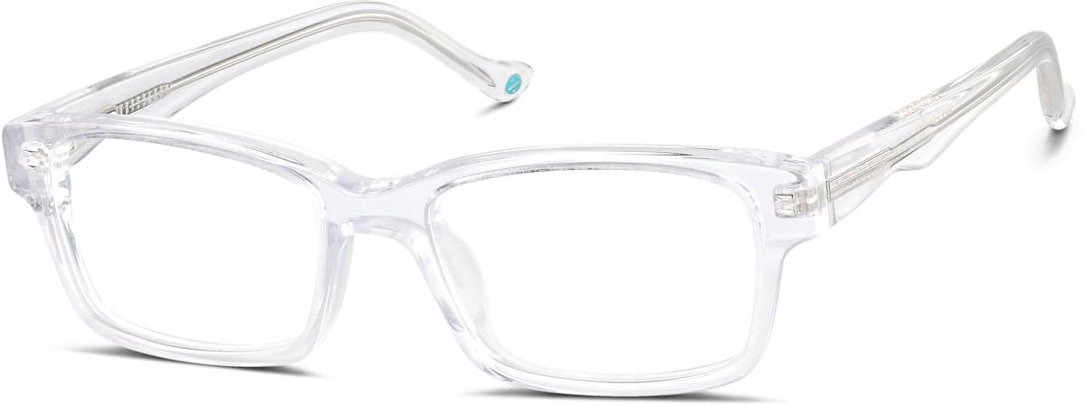 Angle view of Kids' Rectangle Glasses 4455623 in Clear