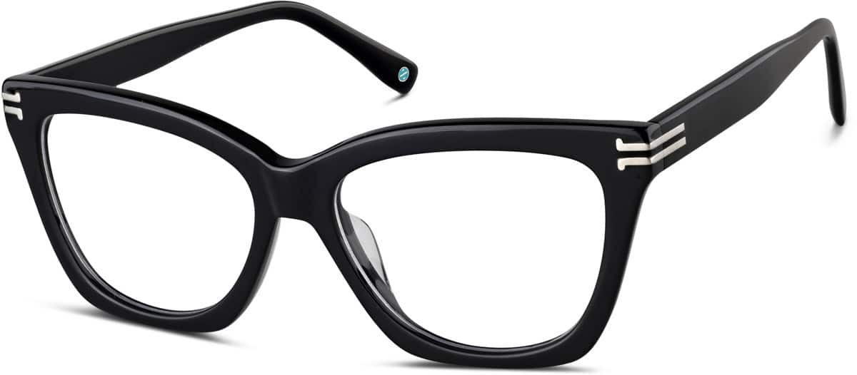 Angle view of Cat-Eye Glasses 4456021 in Black